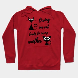 Owing One Cat Leads to Owing Another, Black Cats, Cat Owner Hoodie